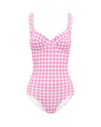 BLUSH GINGHAM BALCONETTE ONE PIECE