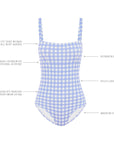 SKY GINGHAM BANDEAU ONE PIECE