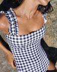 CLASSIC GINGHAM RUFFLE ONE PIECE