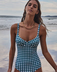 FOREST GINGHAM BALCONETTE ONE PIECE