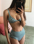 FOREST GINGHAM HIGH WAISTED PANT