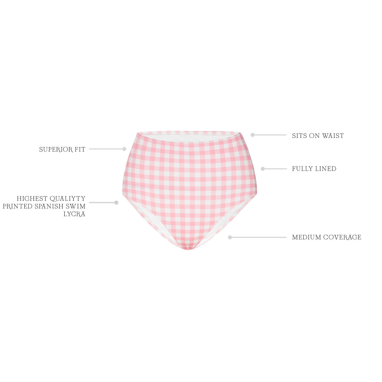 GERANIUM GINGHAM HIGH WAISTED PANT
