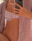 LILAC GINGHAM MINI PANT