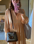 MARIGOLD GINGHAM BUTTON DOWN MAXI
