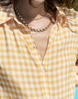 MARIGOLD GINGHAM BUTTON DOWN MAXI