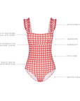ROUGE GINGHAM RUFFLE ONE PIECE