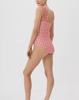 ROUGE GINGHAM RUFFLE ONE PIECE