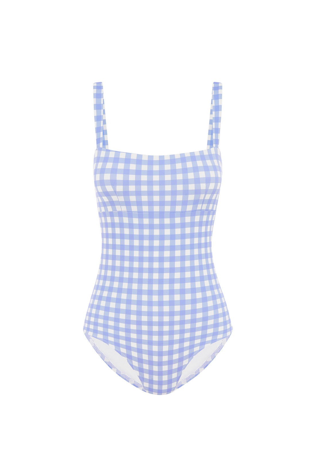 SKY GINGHAM BANDEAU ONE PIECE