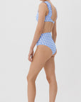 SKY GINGHAM HIGH WAISTED PANT