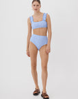 SKY GINGHAM RUFFLE BRA