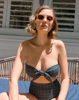 TARTAN TIE FRONT BANDEAU - FINAL SALE