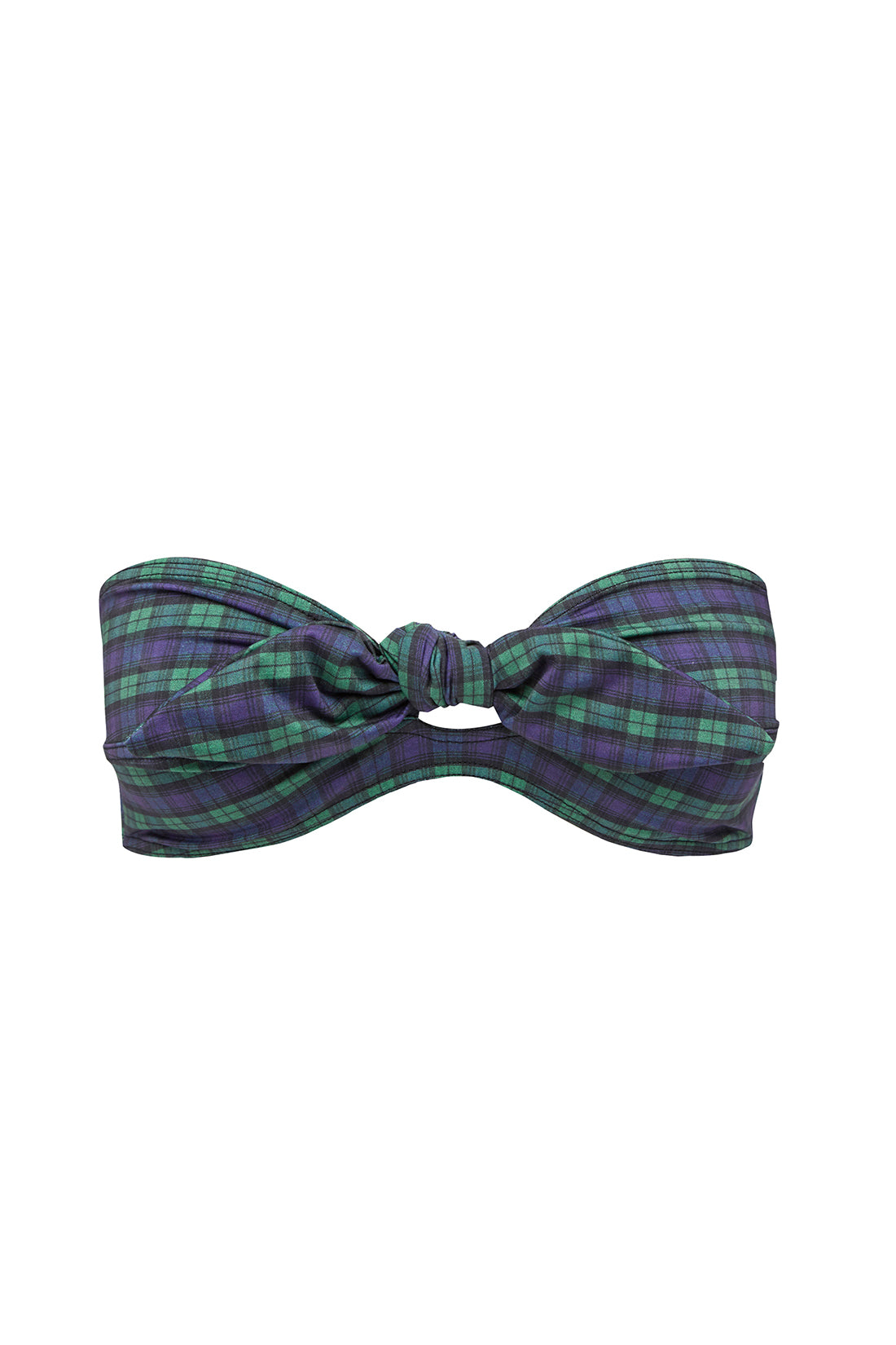 TARTAN TIE FRONT BANDEAU - FINAL SALE