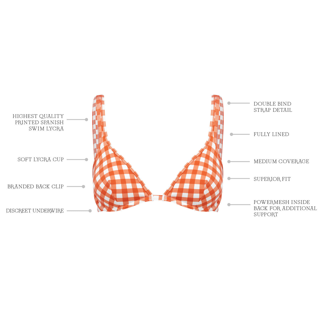 TERRACOTTA GINGHAM CLASSIC BRA