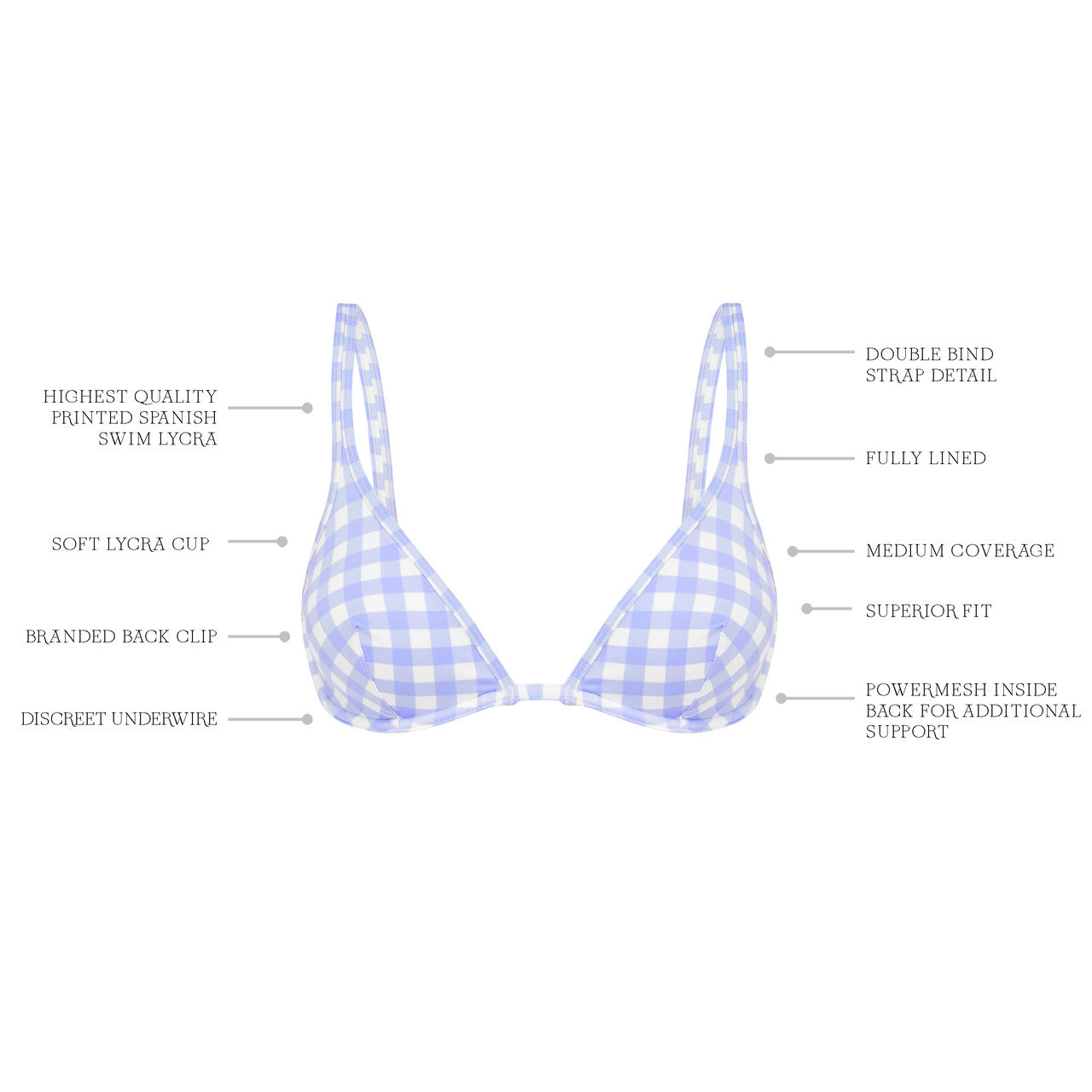 SKY GINGHAM CLASSIC BRA
