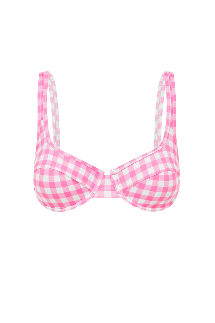 BLUSH GINGHAM BALCONETTE BRA