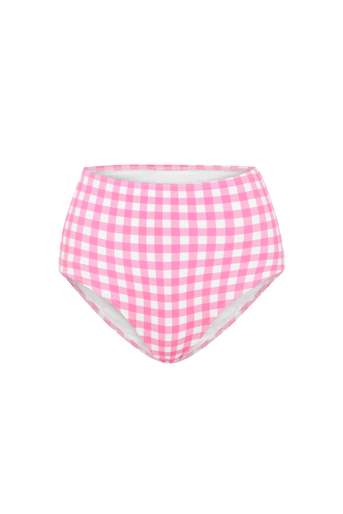 BLUSH GINGHAM HIGH WAISTED PANT