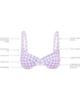 LILAC GINGHAM BALCONETTE BRA