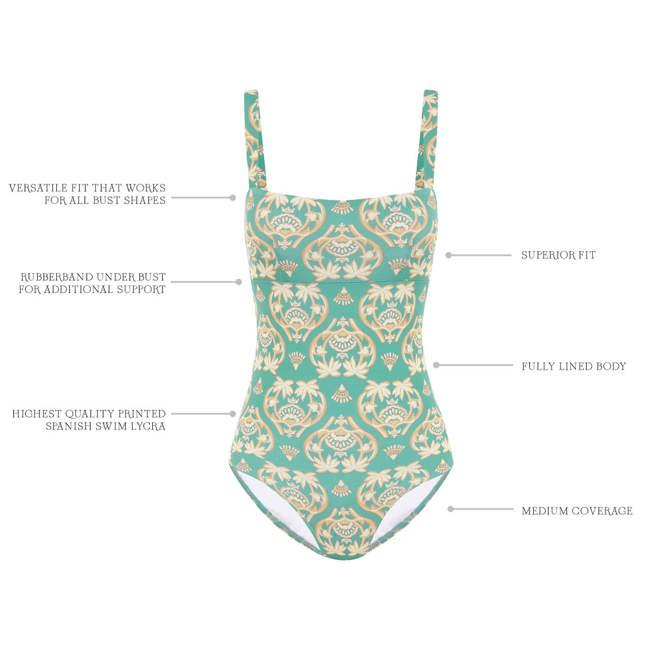 PALM BANDEAU ONE PIECE