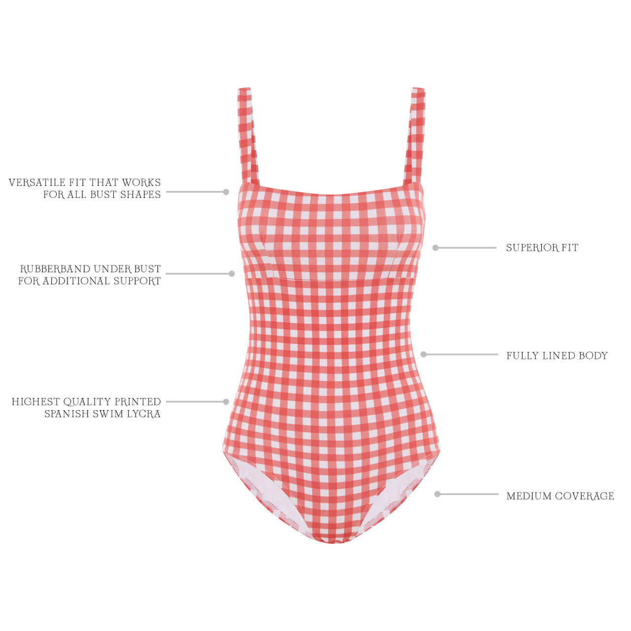 ROUGE GINGHAM BANDEAU ONE PIECE