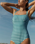 FOREST GINGHAM BANDEAU ONE PIECE