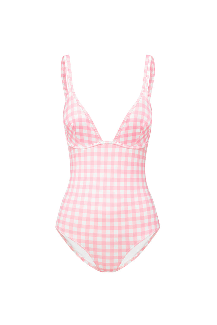 GERANIUM GINGHAM CLASSIC ONE PIECE