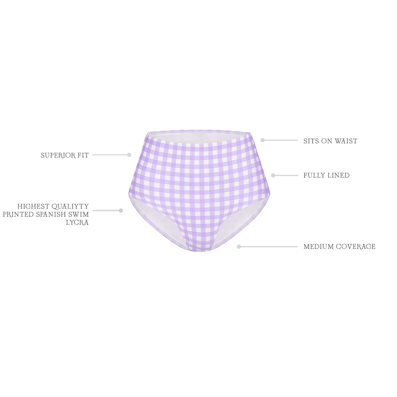 LILAC GINGHAM HIGH WAISTED PANT