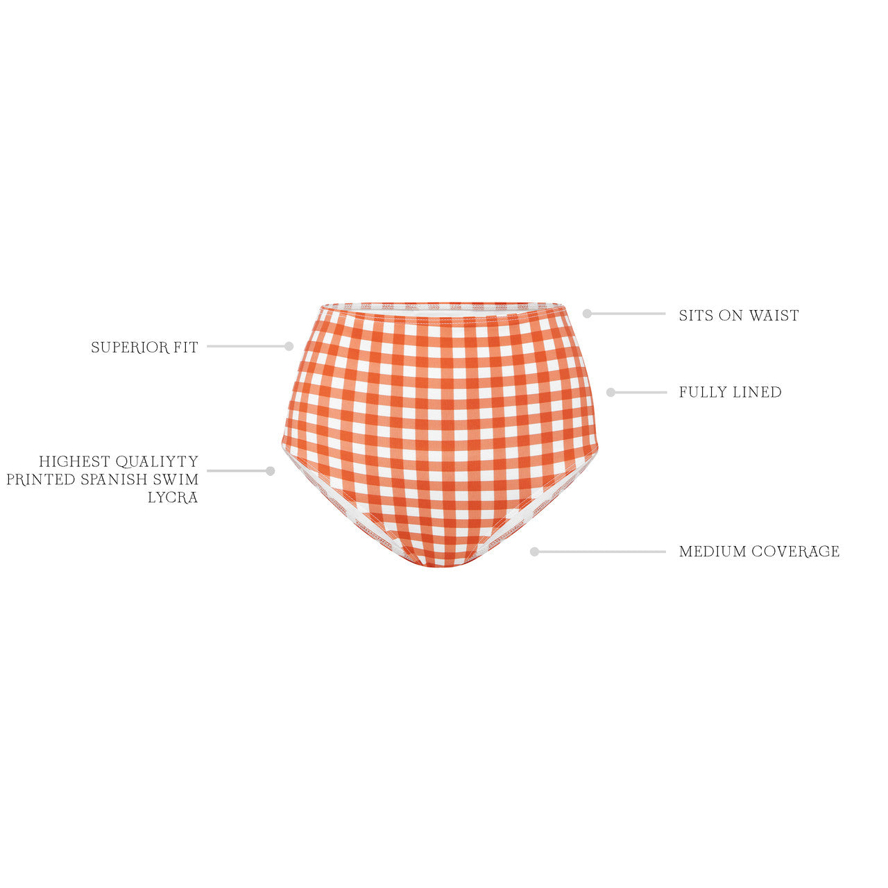 TERRACOTTA GINGHAM HIGH WAISTED PANT