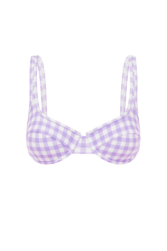 LILAC GINGHAM BALCONETTE BRA