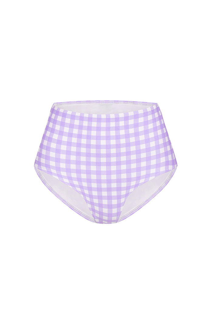 LILAC GINGHAM HIGH WAISTED PANT