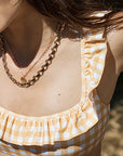 MARIGOLD GINGHAM FLOUNCE BRA