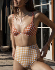 MARIGOLD GINGHAM HIGH WAISTED PANT