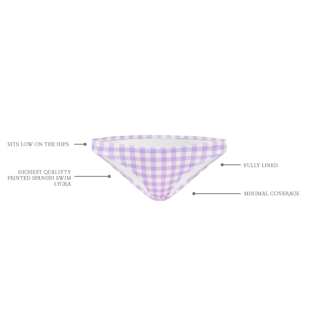 LILAC GINGHAM MINI PANT