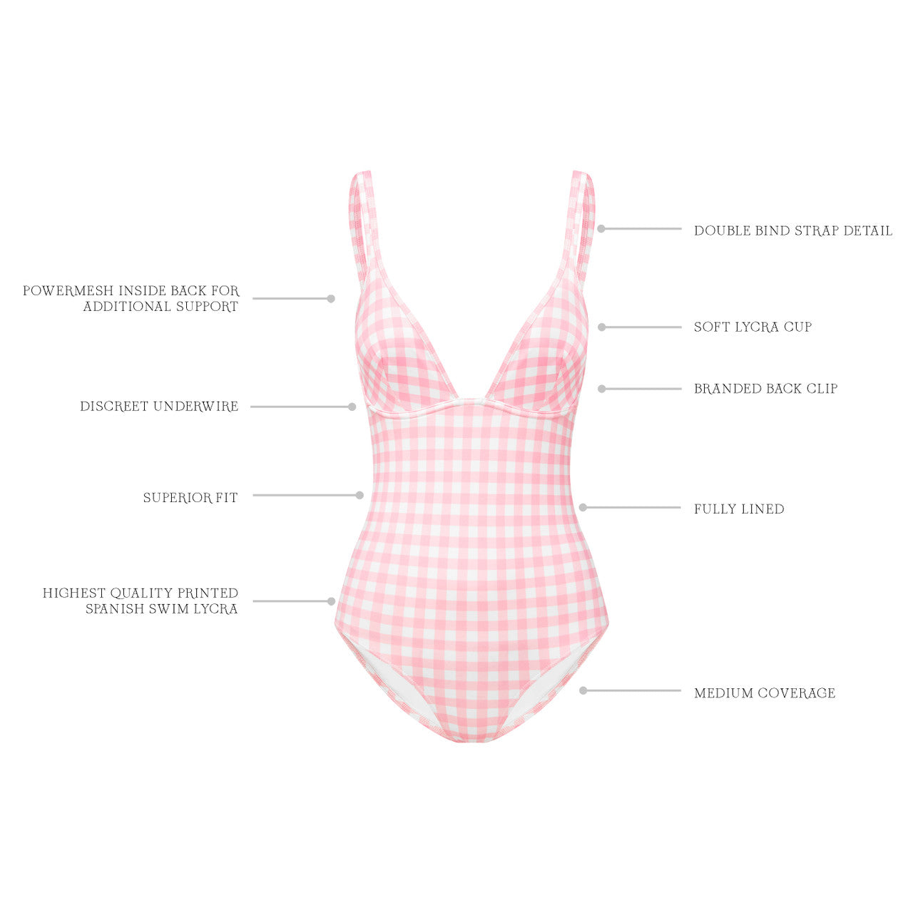 GERANIUM GINGHAM CLASSIC ONE PIECE