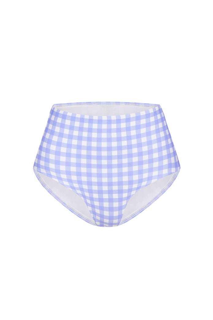 SKY GINGHAM HIGH WAISTED PANT