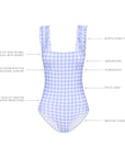 SKY GINGHAM RUFFLE ONE PIECE