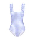 SKY GINGHAM RUFFLE ONE PIECE