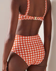 TERRACOTTA GINGHAM HIGH WAISTED PANT