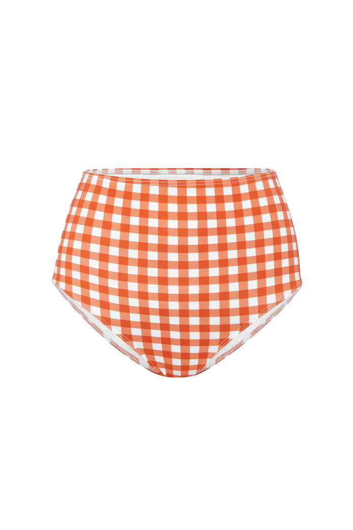 TERRACOTTA GINGHAM HIGH WAISTED PANT