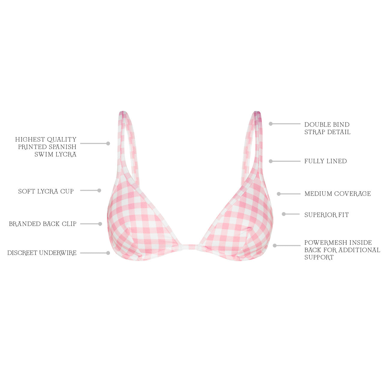 GERANIUM GINGHAM CLASSIC BRA