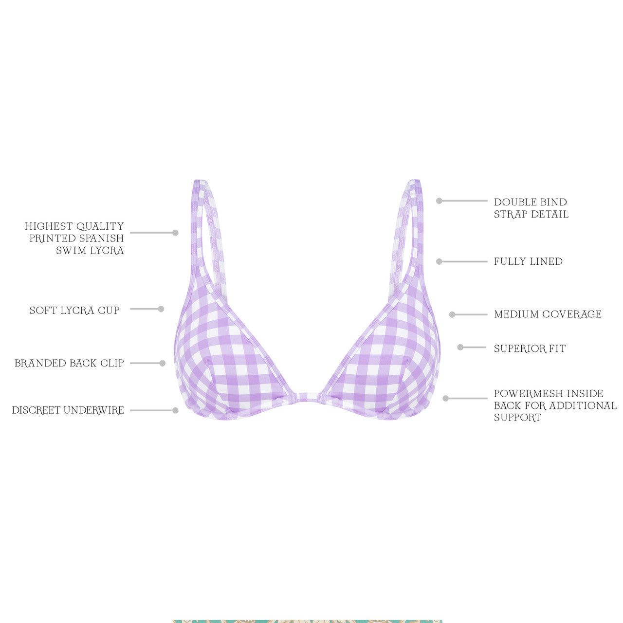 LILAC GINGHAM CLASSIC BRA