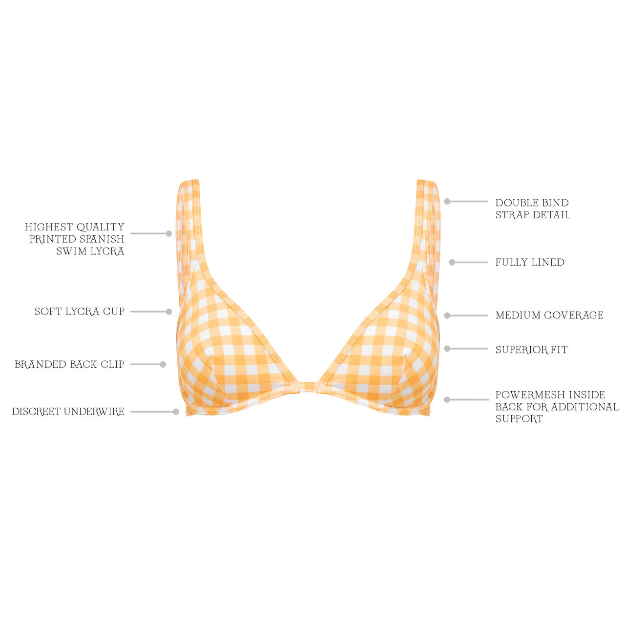 MARIGOLD GINGHAM CLASSIC BRA